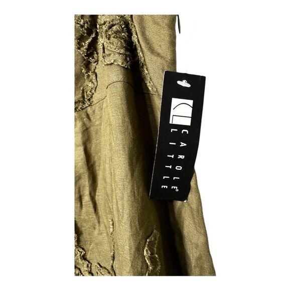 NWT Carole Little olive army green linen blend vintage skirt size 8 - Picture 3 of 6